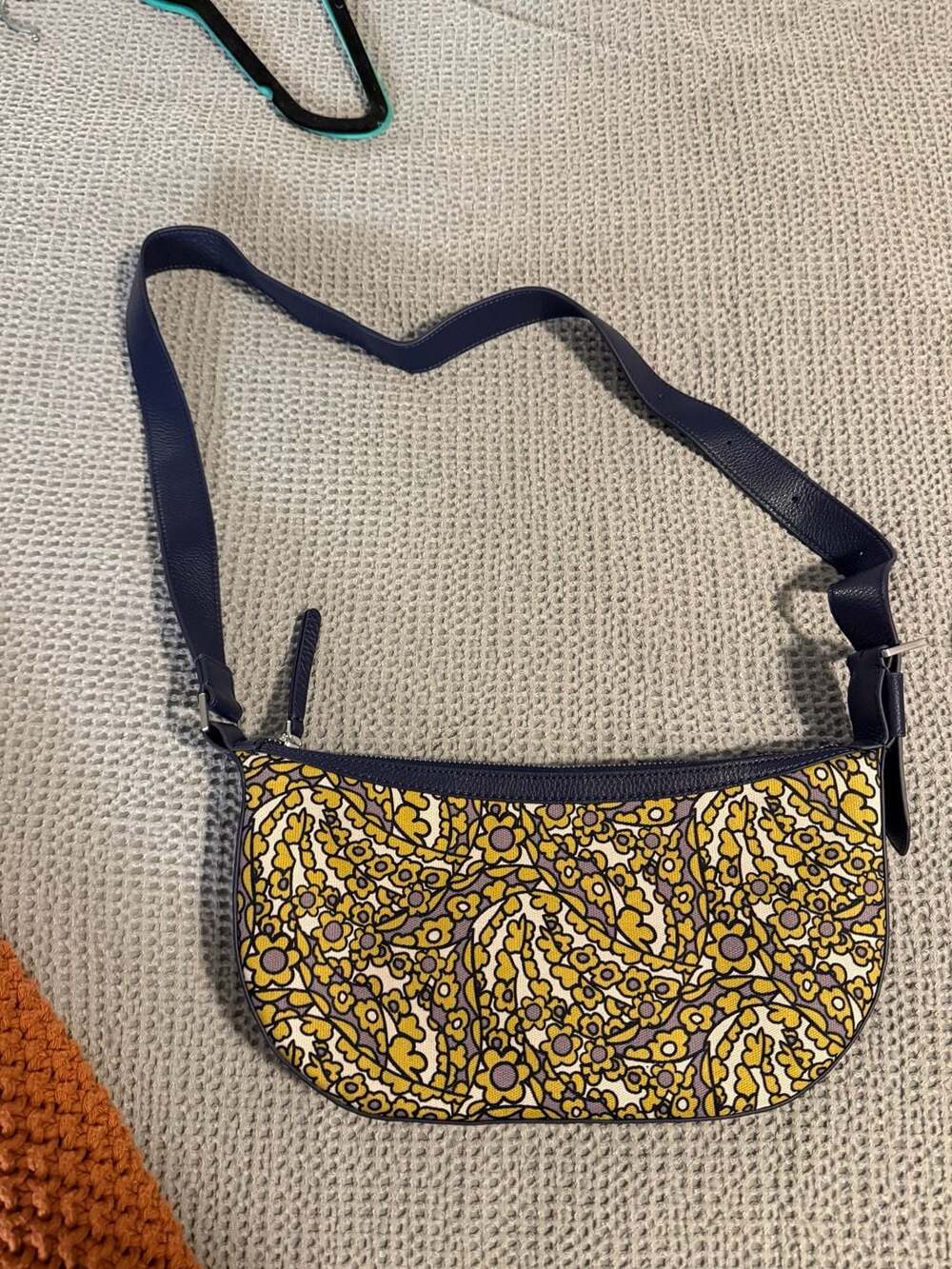 Vera Bradley Floral Print Canvas Crescent Shoulder Bag